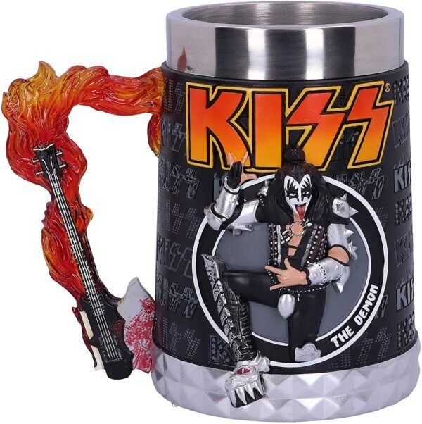 Band Merchandise~ Officially Licensed KISS Flame Range Gene Simmons The Demon Tankard, Black, 14.5cm