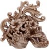 Magicun N.Giftware~Rococo Design Carved Skull Figurine Ornament, 16.5cm, Natural
