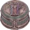 Wiccan Collection~H4743P9 Maiden Mother Crone Box 9.5cm, Resin, Bronze, One Size