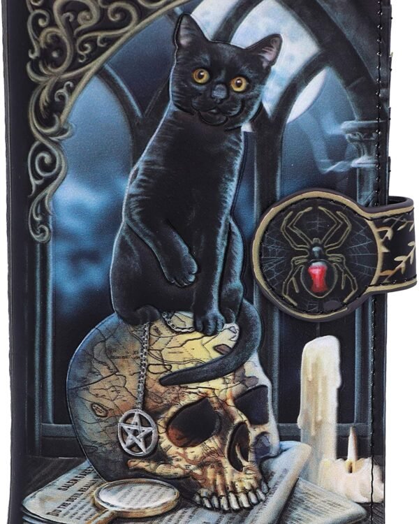 Artist Collections~ Lisa Parker Spirits of Salem Black Cat Skull Map Embossed Purse, 18.5cm