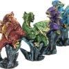 Fantasy Collection~ Dragonling Brood Set of 4, Resin, Metallic Multi-Coloured, 4cm