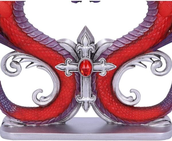 Magicun N.Giftware~Dragons Devotion Love Heart Bust Figurine, 29cm, Red