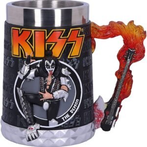 Band Merchandise~ Officially Licensed KISS Flame Range Gene Simmons The Demon Tankard, Black, 14.5cm
