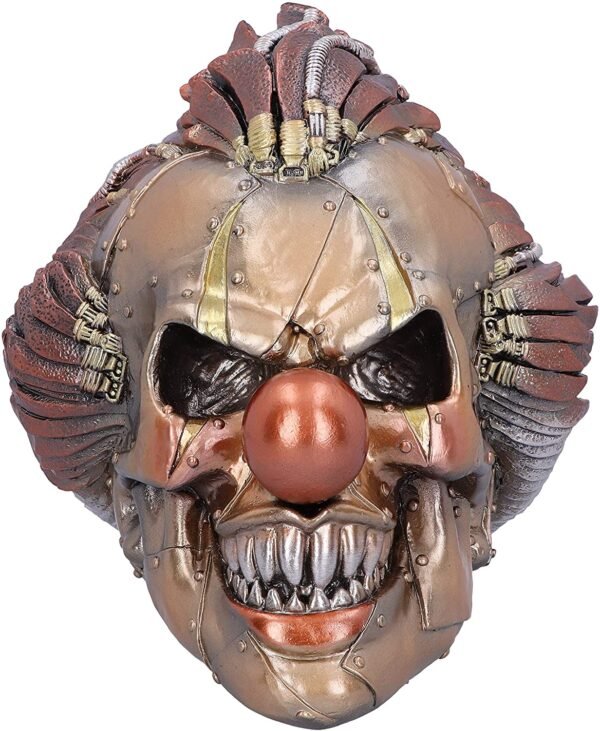 Dark Collection~Mechanical Laughter Horror Steampunk Clown Skull Ornament, Bronze, 18cm
