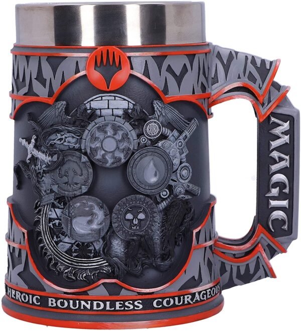 Magicun N.Giftware~Magic The Gathering Five Colour Wheel Tankard, 15.5cm, Grey