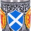 Mythology Collection~ B4699P9 Shot Glass of The Brave Scottish Shield Cup 7cm, Resin w. Stainless Steel