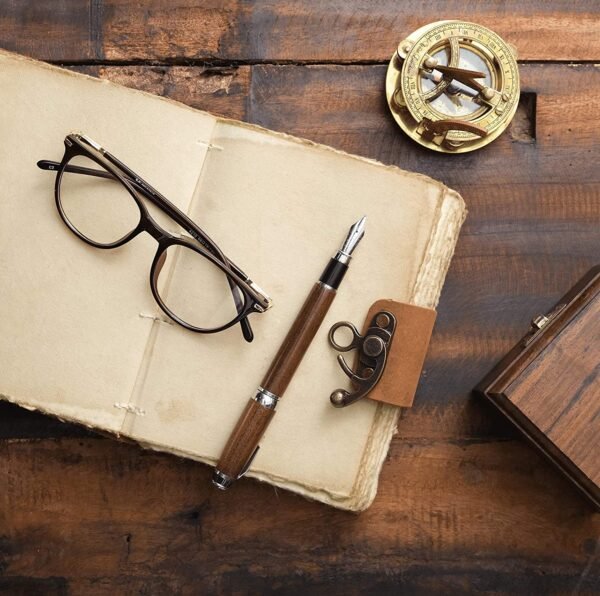 Witchcraft~Leather Journal with Lock - Book of Shadows Journal, Vintage Journal, Thick Journal, Writing Journal, Handmade Antique Deckle Edge Paper, Vintage Leather Journal (7.5" x 5.5", Vintage Brown)