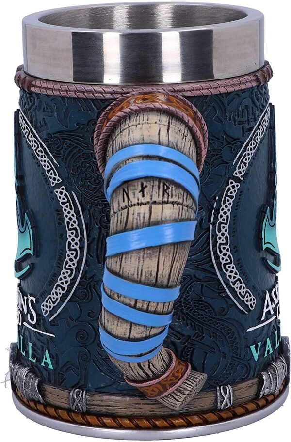 Gaming collectables~ B5335S0 Officially Licensed Assassins Creed Valhalla Viking Game Tankard, Resin w. Stainless Steel