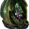 Magicun N.Giftware~Quartz Guard Green and Gold Dragon Crystal Light Up Figurine, 11.5cm