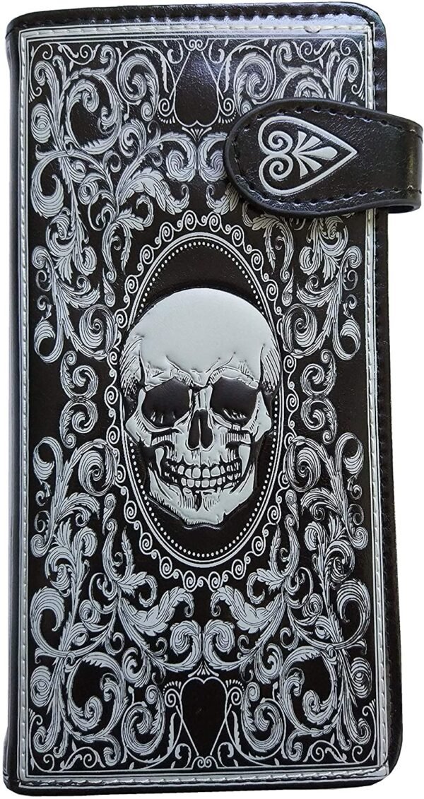 Dark Collection~C3550J7 Skull Tarot Purse 19cm Black, PU, 18.5cm