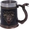 Mythology Collection~ Medusa's Demise Greek Mythology Snake Haired Female Tankard, Polyresin, Black and Bronze, One Size
