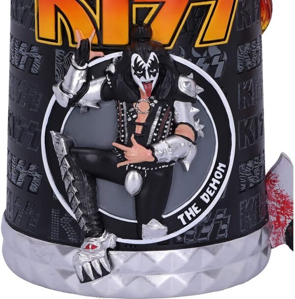 Band Merchandise~ Officially Licensed KISS Flame Range Gene Simmons The Demon Tankard, Black, 14.5cm