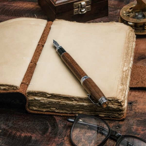 Witchcraft~Leather Journal with Lock - Book of Shadows Journal, Vintage Journal, Thick Journal, Writing Journal, Handmade Antique Deckle Edge Paper, Vintage Leather Journal (9" x 6", Vintage Brown)