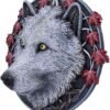 Artist Collections~ Lisa Parker Guardian of the Fall White Autumn Wolf Wall Plaque, 29cm