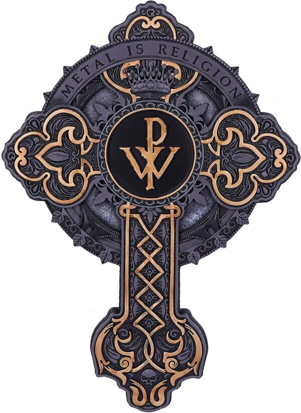 Band Merchandise~ Officially Licensed Powerwolf Metal is Religion Rock Band Wall Hanging Plaque, Black, 31cm