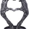 Dark Collection~Gothic Mummified Love Heart Hands Jewellery Dish Holder, Silver, 22cm