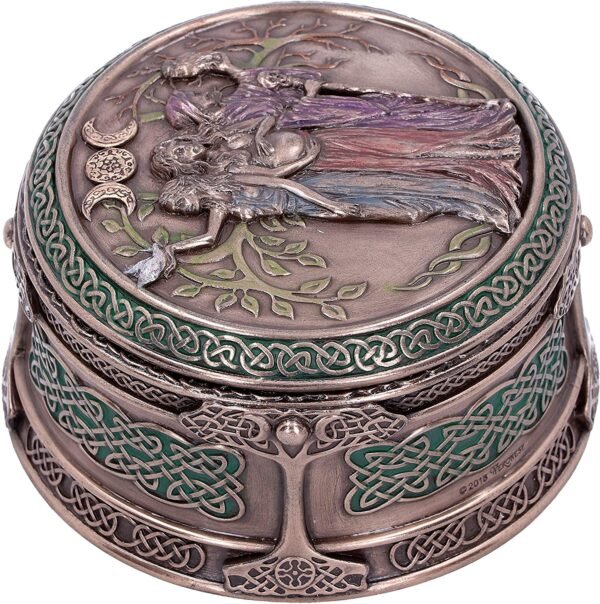 Wiccan Collection~H4743P9 Maiden Mother Crone Box 9.5cm, Resin, Bronze, One Size