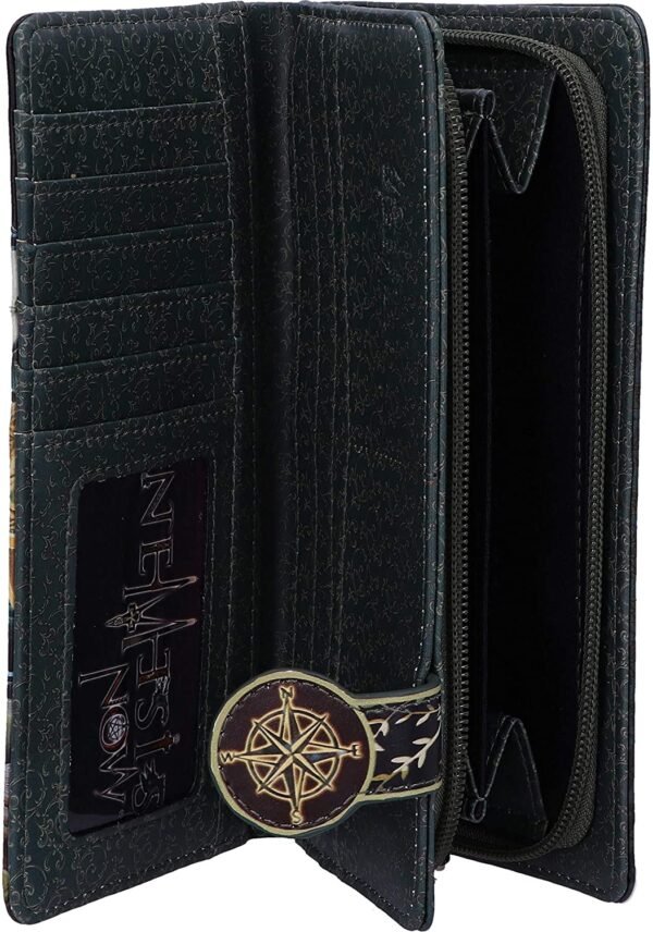 Artist Collections~ Lisa Parker Adventure Awaits Calico Cat Ship Embossed Purse, Black, 18.5cm