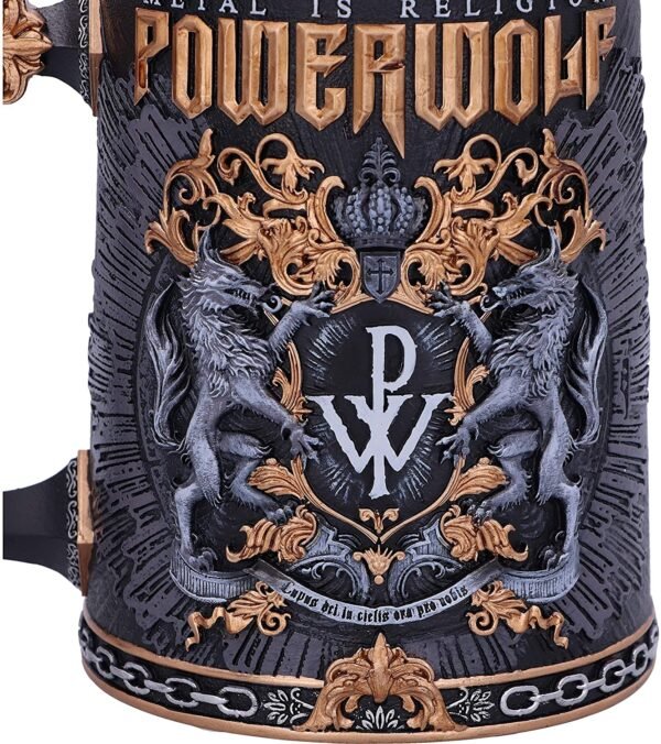 Band Merchandise~ Officially Licensed Powerwolf Metal is Religion Rock Band Tankard, Black, 17.5cm