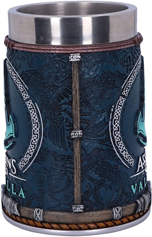 Gaming collectables~ B5335S0 Officially Licensed Assassins Creed Valhalla Viking Game Tankard, Resin w. Stainless Steel