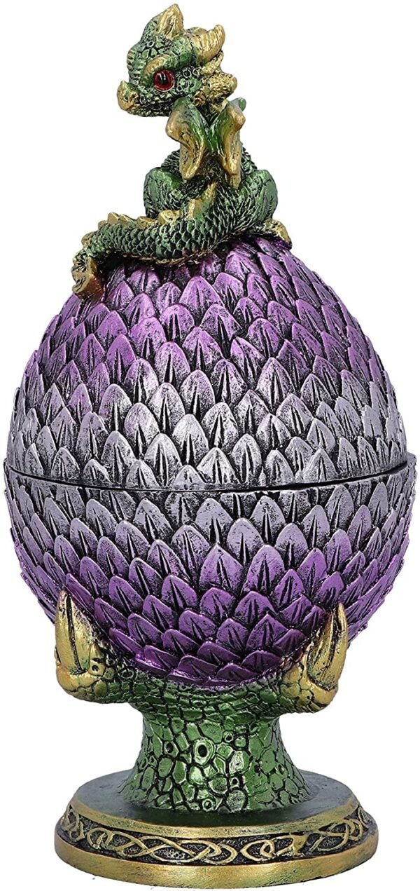 Fantasy Collection~ Guardian Emerald Dragon Scale Egg Box, Purple, 18.7cm