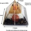 Crystal Orgone Pyramid – Orgonite Energy Generator with Copper-Wrapped Quartz and Shungite Crystals for Positive Energy