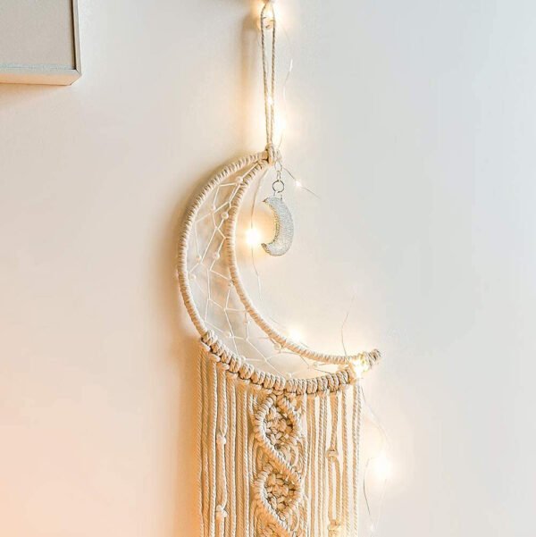 Girls Room Decor Moon Dream Catcher Wall Art for Girls Women Xmas Gifts Moon Room Decor Boho Tapestry for Girl Macrame Wall Hanging Dreamcatcher Girls Gift Wall Decor Moon Gift