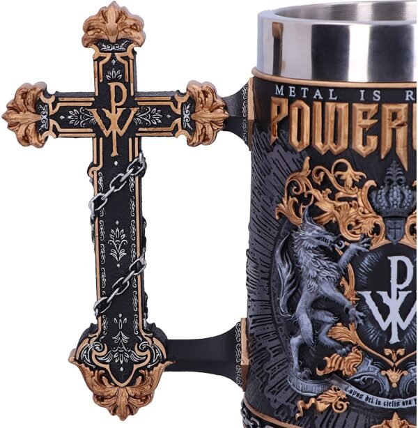 Band Merchandise~ Officially Licensed Powerwolf Metal is Religion Rock Band Tankard, Black, 17.5cm