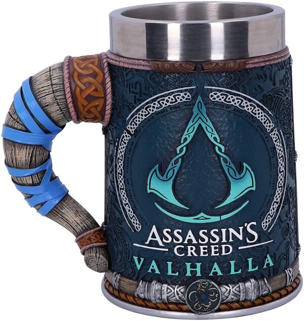 Gaming collectables~ B5335S0 Officially Licensed Assassins Creed Valhalla Viking Game Tankard, Resin w. Stainless Steel