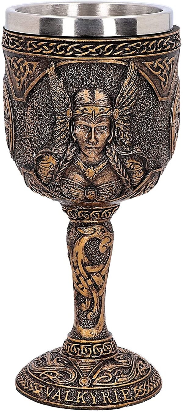 Mythology Collection~ D4720P9 Valkyrie Goblet 17cm, Resin w. Stainless Steel