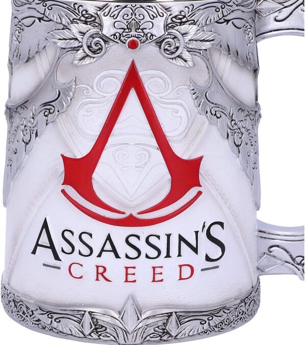 Gaming collectables~ B5296S0 Officially Licensed Assassins Creed White Game Tankard, Resin w. Stainless Steel