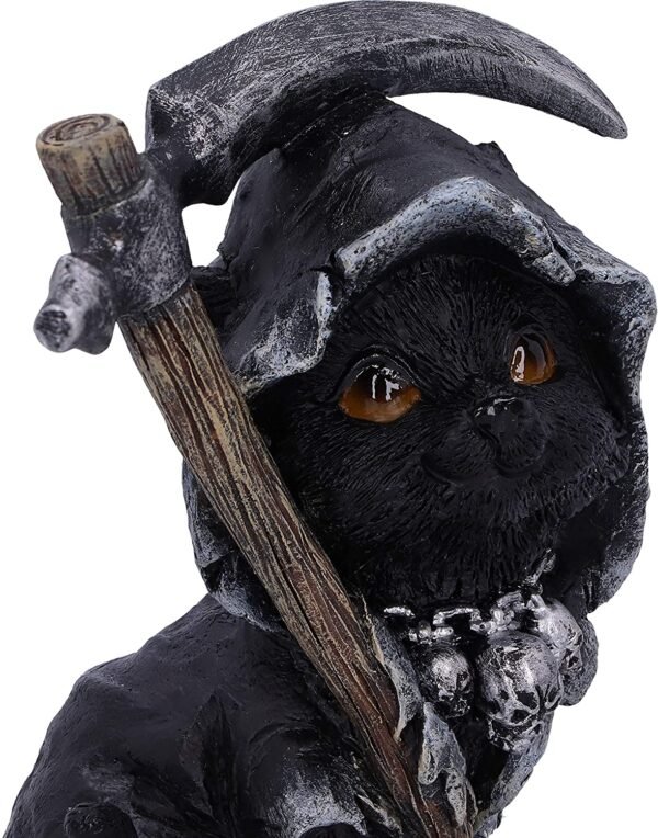 Dark Collection~Amara Grim Reaper Fline Cat Figurine, Black, 10.2cm