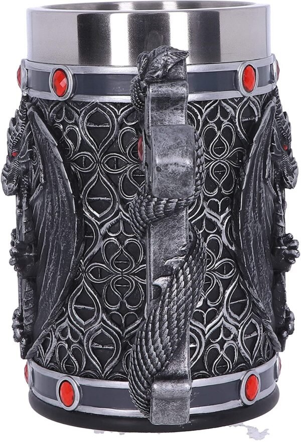 Dark Collection~Exclusive Silver Dragon Obsidian Tankard, 17.5cm