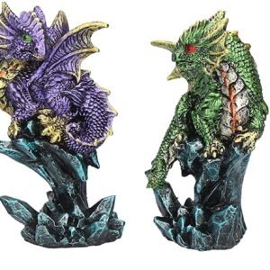 Fantasy Collection~ Dragonling Brood Set of 4, Resin, Metallic Multi-Coloured, 4cm