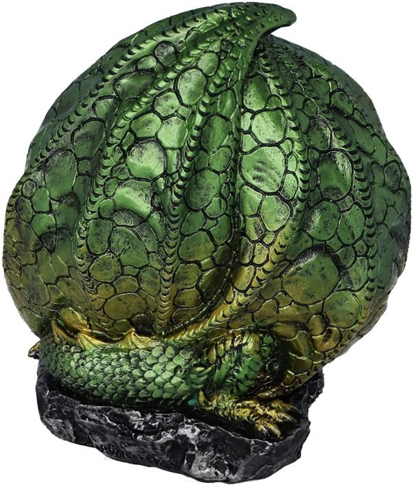 Magicun N.Giftware~Quartz Guard Green and Gold Dragon Crystal Light Up Figurine, 11.5cm