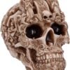 Dark Collection~Gothic Design Carved Skull Figurine Ornament, Natural, 19cm
