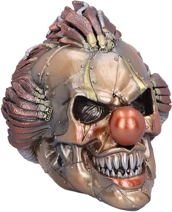 Dark Collection~Mechanical Laughter Horror Steampunk Clown Skull Ornament, Bronze, 18cm