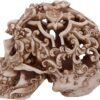 Dark Collection~Gothic Design Carved Skull Figurine Ornament, Natural, 19cm