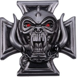 Magicun N.Giftware~Officially Licensed Motorhead Iron Cross Warpig Snaggletooth Fridge Magnet, 6cm, Silver
