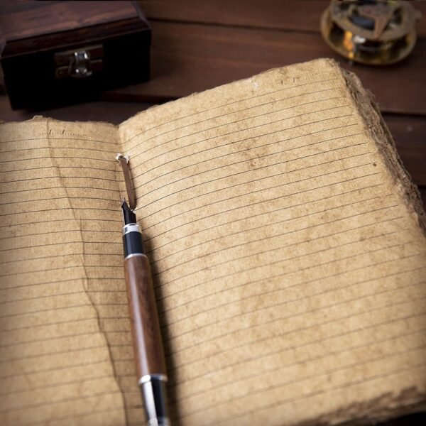 Witchcraft~Vintage Leather Journal lined pages - Leatherbound Journal - Handmade Antique Deckle Edge Paper - Leather Sketchbook - Book of Shadows Journal for men and women (9" x 6", Vintage Brown)