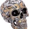 Dark Collection~Tribal Traditions Large Skull Figurine 19.5cm, Resin, Silver, One Size