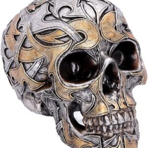Dark Collection~Tribal Traditions Large Skull Figurine 19.5cm, Resin, Silver, One Size