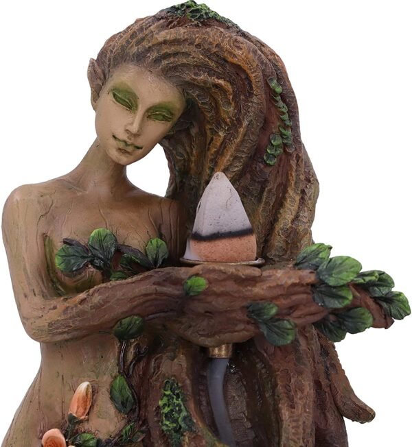 Magicun N.Giftware~Lady Earth Female Tree Spirit Natural Backflow Incense Burner, 23.5cm, Brown