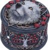 Magicun N.Giftware~White Lisa Parker Guardian of The Fall Autumn Wolf Trinket Box, 11cm