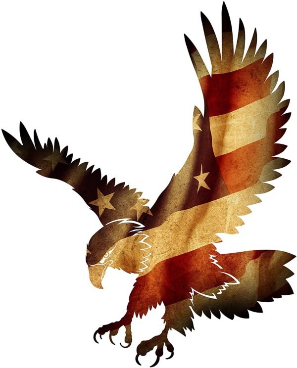 Magic  Collection~3D Metal Wall Art - Bald Eagle American Flag Wall Decor - Patriotic Country Wall Art - Handmade in the USA for Use Indoors or Outdoors