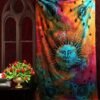 Witchcraft~Tie Dye Psychedelic Celestial Sun Moon Tapestry Bohemian Tapestry Wall Hanging  Wall Decor