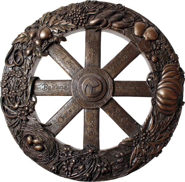 Wiccan Collection~Wheel Of The Year Plaque Wall Plaque 33cm Bronze