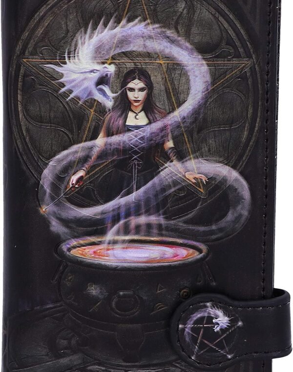 Magicun N.Giftware~, Black, Anne Stokes The Summoning Witch and Dragon Embossed Purse, 18.5cm