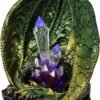 Magicun N.Giftware~Quartz Guard Green and Gold Dragon Crystal Light Up Figurine, 11.5cm