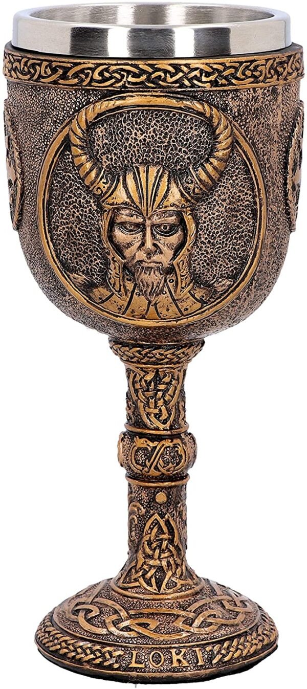 Mythology Collection~ D4718P9 Loki Goblet 17cm, Resin w. Stainless Steel